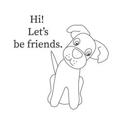 Dog vector text quote, dog vector. Animal illustration for printing on children's clothing.