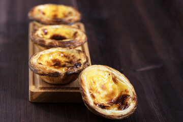 Traditional Portuguese egg tart dessert