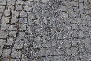 Paving walkway texture, grey color, gravel
