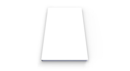 Blank Magazine, Book Cover Mockup 3D Illustration With Perspective View. Blank Brochure Template Isolated On White Background.