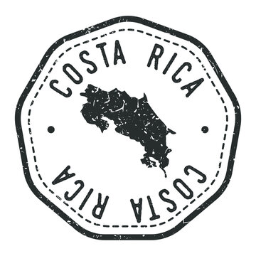 Costa Rica Map Stamp Retro Postmark. Silhouette Postal Passport. Seal Round Vector Icon. Badge Vintage Postage Design.