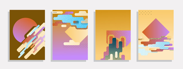 Template brochures, flyers, business presentations. Modern flat line style, layout in A4 size.