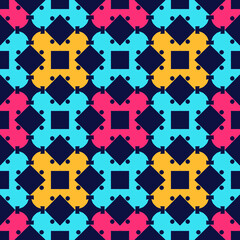 Seamless pattern with colorful geometric ornament.