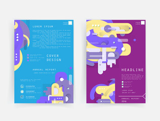 Template brochures, flyers, business presentations. Modern flat line style, layout in A4 size.