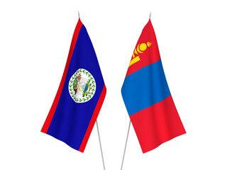 Mongolia and Belize flags