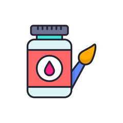 Paint jar vector Filled outline icon style illustration. EPS 10 file