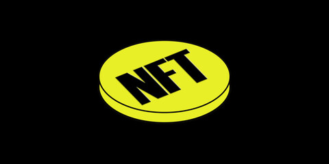 NFT Non-fungible token illustration art design.