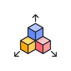 Geometrical figures vector Filled outline icon style illustration. EPS 10 file