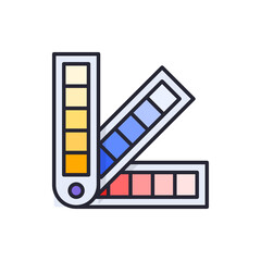 Color palette vector Filled outline icon style illustration. EPS 10 file