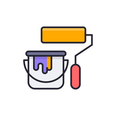 Paint jar vector Filled outline icon style illustration. EPS 10 file