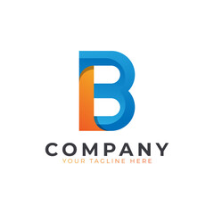 Creative Initial Letter B Logo Design. Yellow and Blue Geometric Arrow Shape Origami Style. Usable for Business and Branding Logos. Flat Vector Logo Design Ideas Template Element. Eps10 Vector