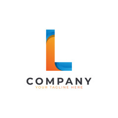 Creative Initial Letter L Logo Design. Yellow and Blue Geometric Arrow Shape Origami Style. Usable for Business and Branding Logos. Flat Vector Logo Design Ideas Template Element. Eps10 Vector