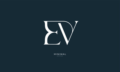 Alphabet letter icon logo EV