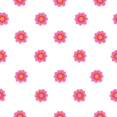 Seamless pattern with  cartoon tulips on white background. Floral print with plants. Abstract vector flowers.