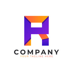 Creative Initial Letter R Logo Modern and Elegant. Purple and Orange Geometric Shape Arrow Style. Usable for Business and Branding Logos. Flat Vector Logo Design Ideas Template Element. Eps10 Vector