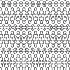 
 Geometric vector pattern with triangular elements. Seamless abstract ornament for wallpapers and 

backgrounds. Black and white colors.