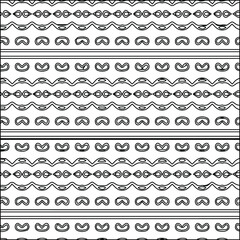 Geometric vector pattern with triangular elements. Seamless abstract ornament for wallpapers and backgrounds. Black and white colors.