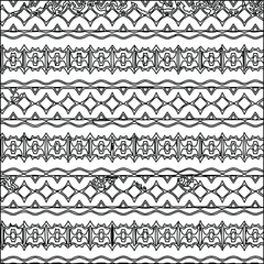 Geometric vector pattern with triangular elements. Seamless abstract ornament for wallpapers and backgrounds. Black and white colors.