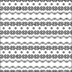 Geometric vector pattern with triangular elements. Seamless abstract ornament for wallpapers and backgrounds. Black and white colors.