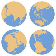 Modern simple earth set, great design for any purposes. Isolated network. Planet earth. World map.