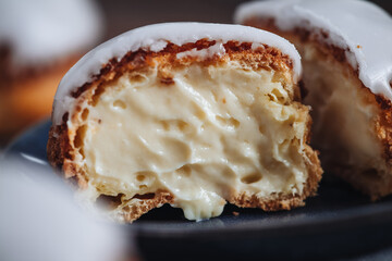 Delicious french Choux Craquelin pastries