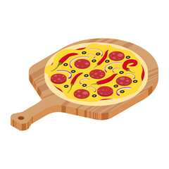 Delicious mexican pizza isolated on white.