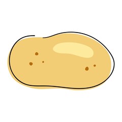 The potato is drawn with one solid line. Healthy vegetable. The object is drawn with a single line in a doodle style. Farmers market product. One continuous hand drawn line art doodle food