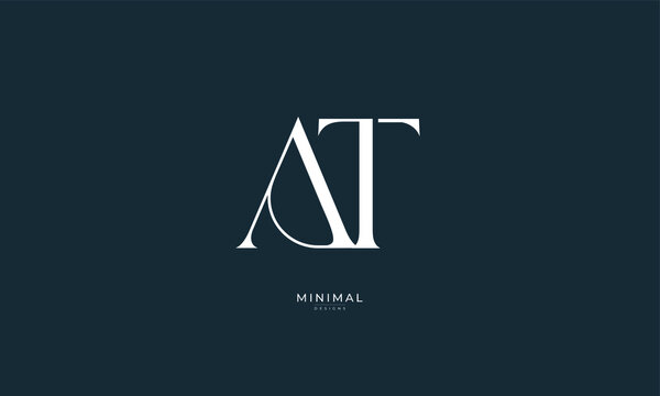 Alphabet letter icon logo AT