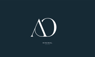 Alphabet letter icon logo AO