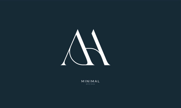 Alphabet letter icon logo AH