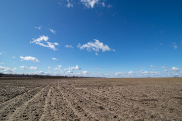 plowed field in spring