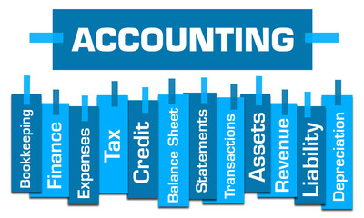 Accounting Word Cloud Blue Stuck Stripes 