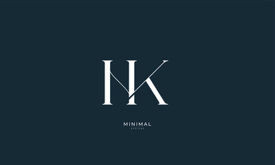 Alphabet letter icon logo KH
