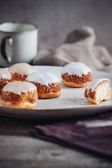 Delicious french Choux Craquelin pastries