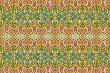 Vintage ornate geometric seamless vector pattern design in mixed colors