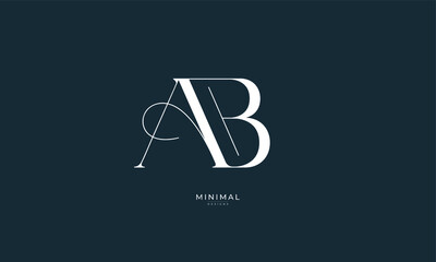 Alphabet letter icon logo AB
