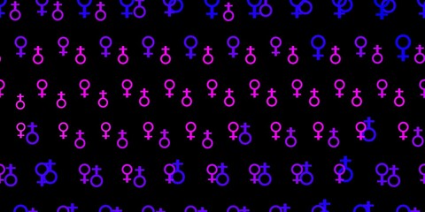 Light Purple, Pink vector background with woman symbols.