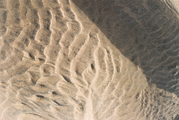 Close up of patterns in the sand