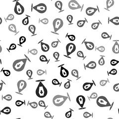 Black Coffin with christian cross icon isolated seamless pattern on white background. Happy Halloween party. Vector