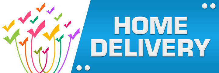 Home Delivery Colorful Lines Tick Marks On Top Left Horizontal 