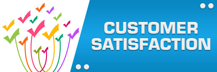 Customer Satisfaction Colorful Lines Tick Marks On Top Left Horizontal 