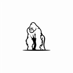 vector gorilla silhouette, simple, minimalist, icon logo template
