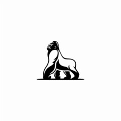 vector gorilla silhouette, simple, minimalist, icon logo template
