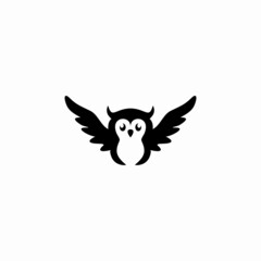 cute Owl cartoon logo vector illustration. Emblem design on white background
