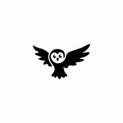 cute Owl cartoon logo vector illustration. Emblem design on white background
