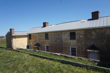 Long Brick Colonial Era Building at th Fort