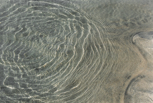 Ripples in a natural pool, from above. 