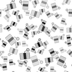 Black Firework icon isolated seamless pattern on white background. Concept of fun party. Explosive pyrotechnic symbol. Vector