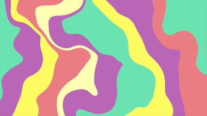 Abstract colourful pastel refracted waves minimal video animation