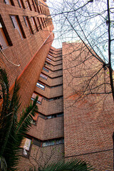 Brick texture on building facade
